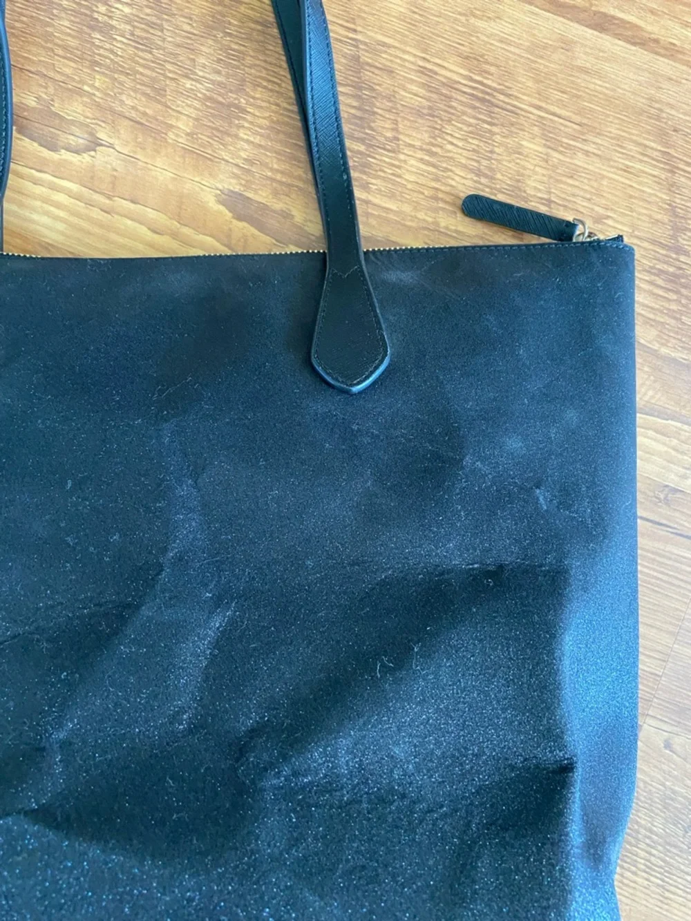 Kate Spade Joeley Black Glitter Zip Top Tote